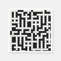 Black and White Crossword Paper Napkins