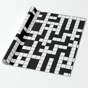 Black and White Crossword Wrapping Paper
