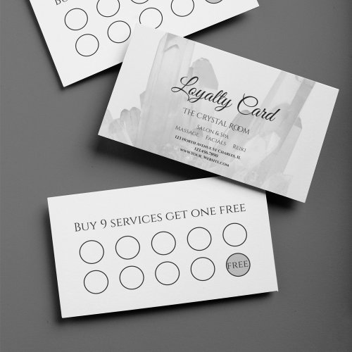 Black and White Crystals Salon Spa  Loyalty Card