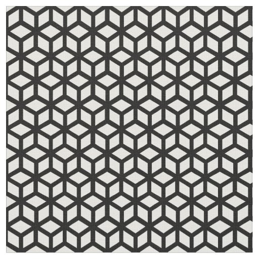 Black And White Cube Pattern Fabric