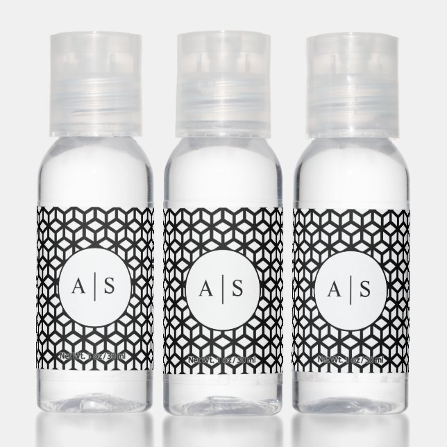 Black And White Cube Pattern Hand Sanitizer (Set)