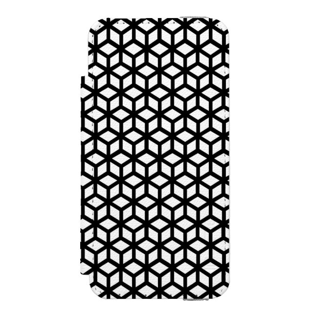 Black And White Cube Pattern Incipio iPhone Wallet Case (Folio Front)