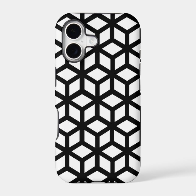 Black And White Cube Pattern Iphone Case (Back)