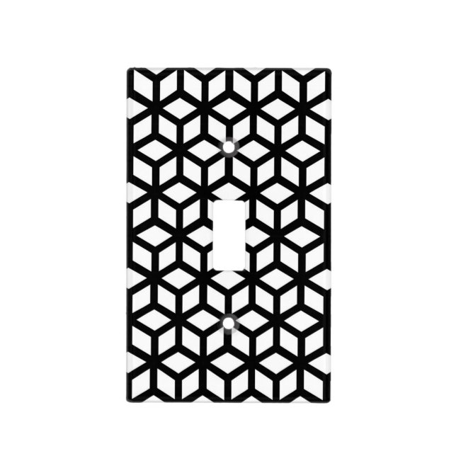 Black And White Cube Pattern Light Switch Cover (Front)