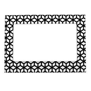 Black And White Cube Pattern Magnetic Photo Frame