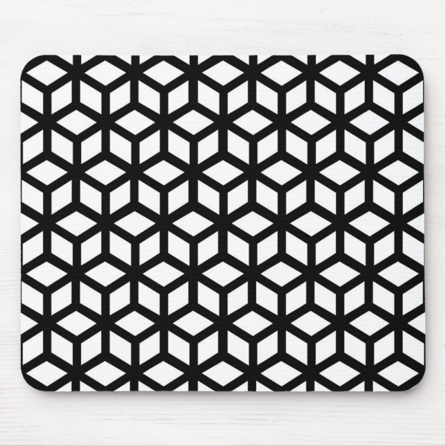 Black And White Cube Pattern Mouse Pad (Front)