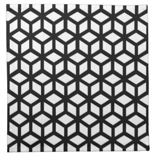 Black And White Cube Pattern Napkin