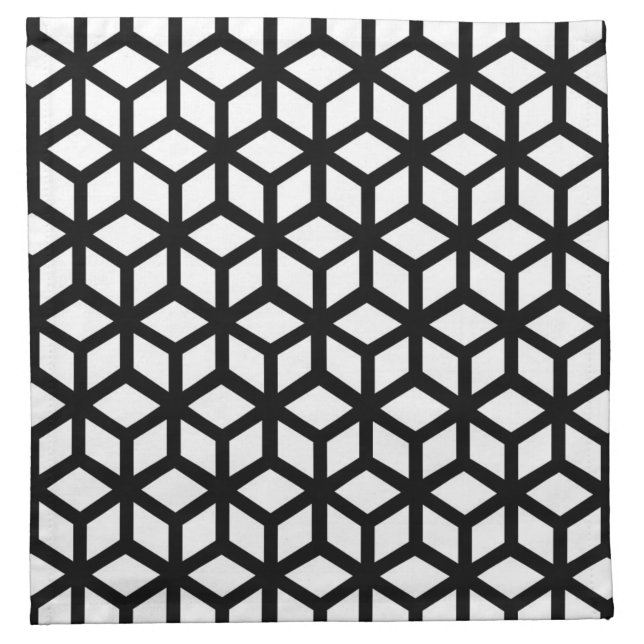 Black And White Cube Pattern Napkin (Front)