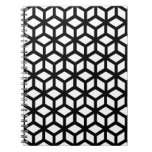 Black And White Cube Pattern Notebook