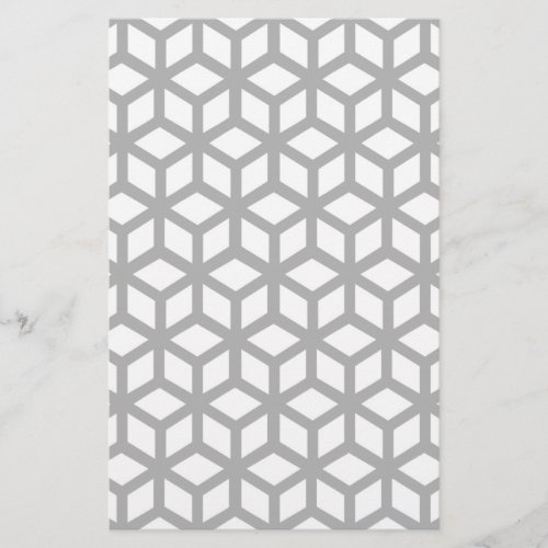 Black And White Cube Pattern Stationery