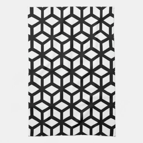 Black And White Cube Pattern Towel