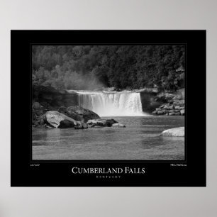 Black And White Cumberland Falls Poster