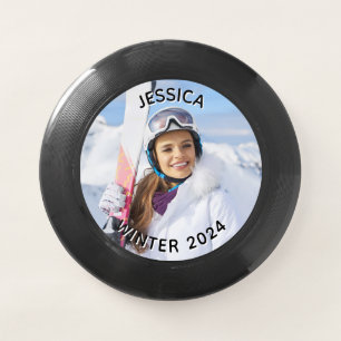 Black and White Curved Text Family Photo Wham-O Frisbee
