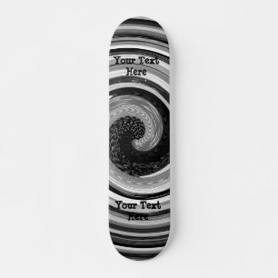 black and white curves modern abstract design skateboard deck