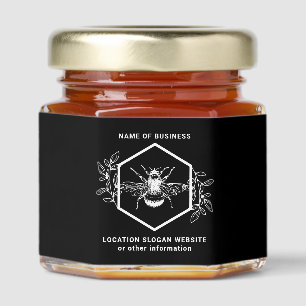 Black and White Custom Business Logo Branded Honey Jar Favors