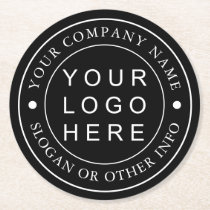 Black and White Custom Company Business Logo Round Paper Coaster Black and White Custom Company Business Logo Round Paper Coaster