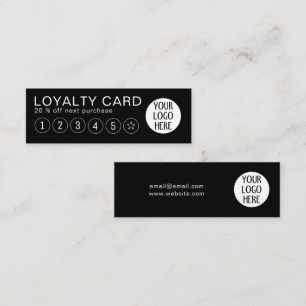 Black and White custom company logo Loyalty Card
