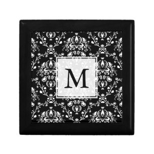 Black and White Custom Damask Gift Box