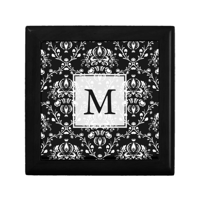Black and White Custom Damask Gift Box (Front)