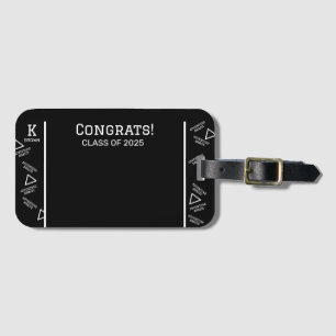 Black and White Custom Graduation Luggage Tag