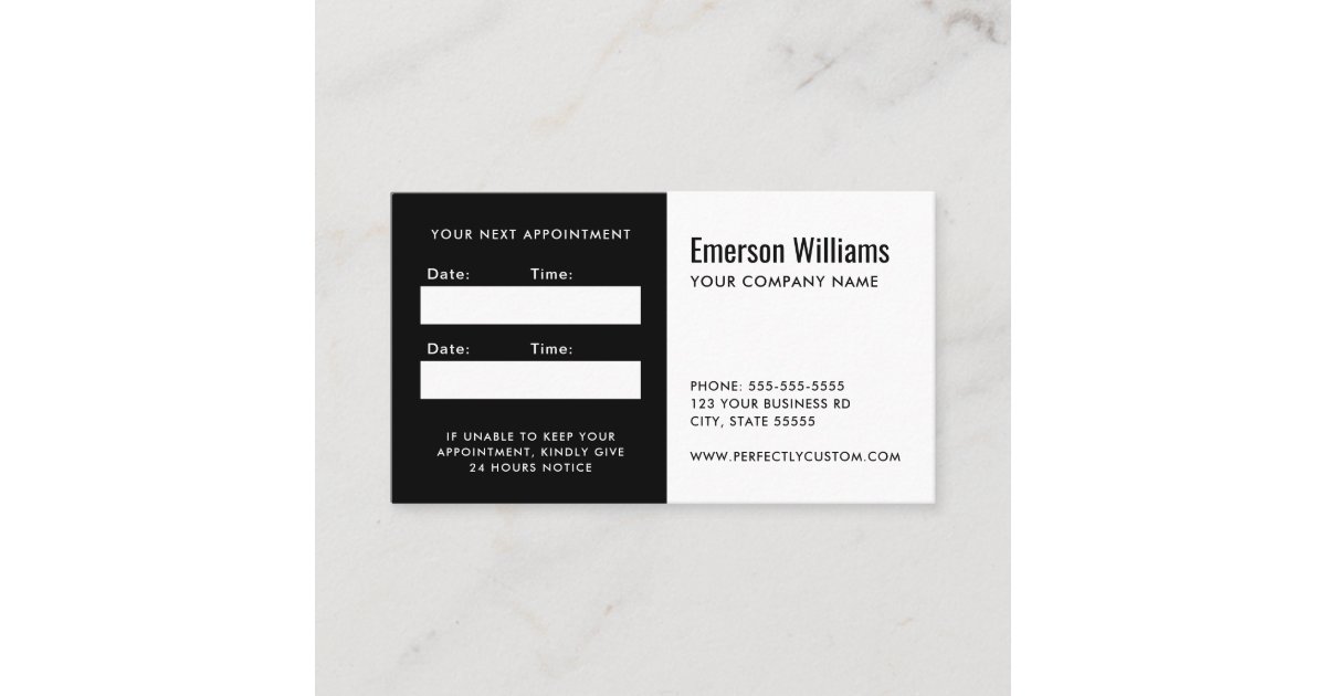 Black and white custom logo appointment reminder | Zazzle.com