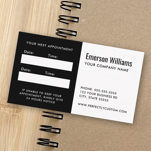 Black and white custom logo appointment reminder