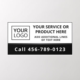 Black and white custom logo business service wall decal