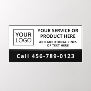 Black and white custom logo business service wall decal 