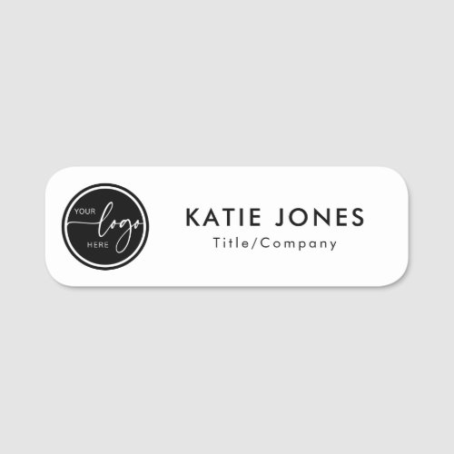 Black and White Custom Logo Employee ID Name Tag