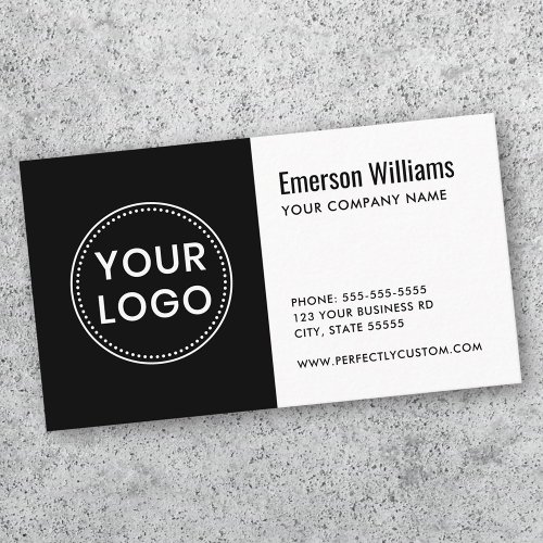 Black and white custom logo modern minimalist business card