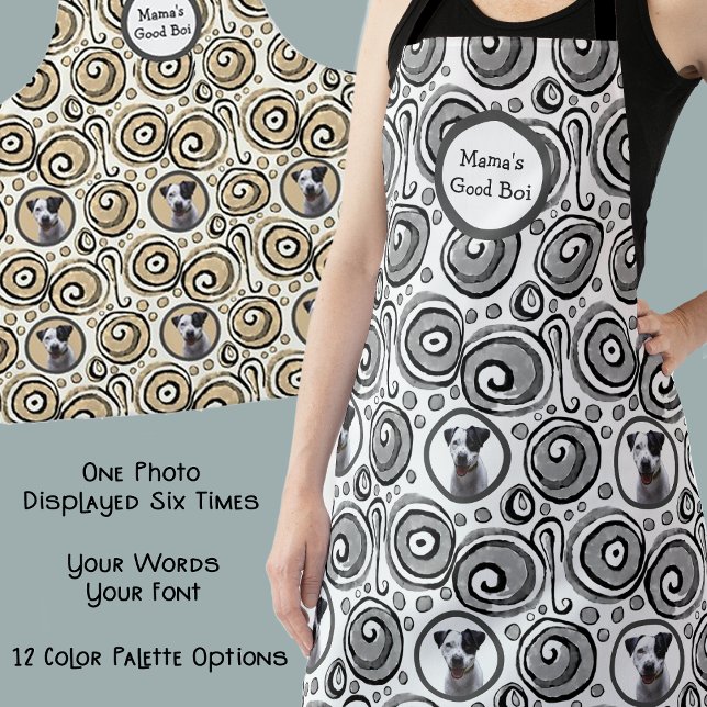 Black and White Custom-made Photo for Mom Dog Apron (Creator Uploaded)