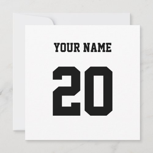 Black and White Custom Number and Name