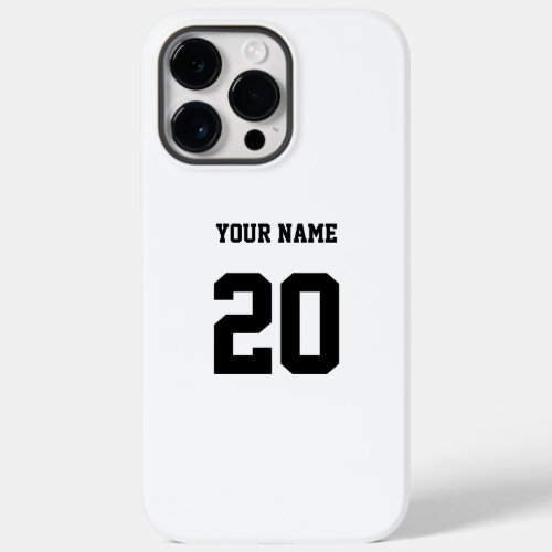 Black and White Custom Number and Name Case_Mate iPhone 14 Pro Max Case