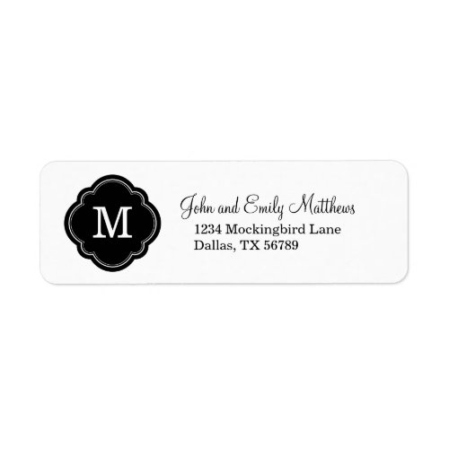 Black and White Custom Personalized Monogram Label