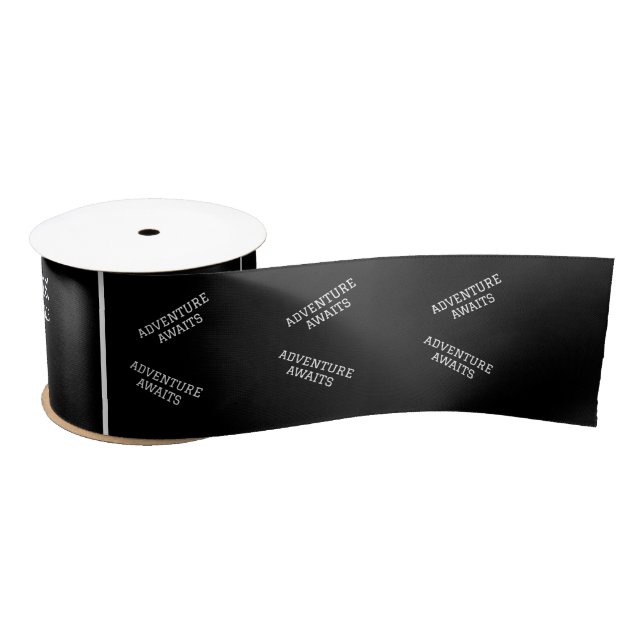 Black and White Custom Personalized Satin Ribbon (Spool)