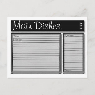 Black and White Custom Recipe Cards