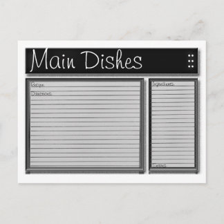 Black and White Custom Recipe Cards