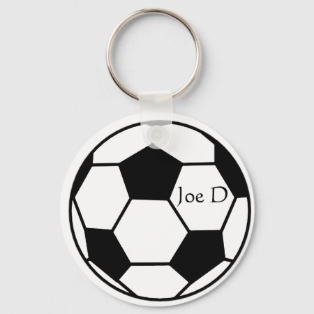 Black And White Custom Soccer Football Keychain