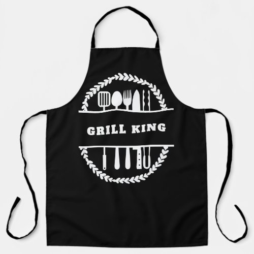 Black And White Custom Text Cooking Dad Cook Chef Apron