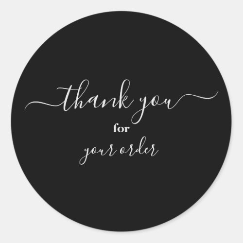 Black and White Customer Thank You Classic Round Sticker