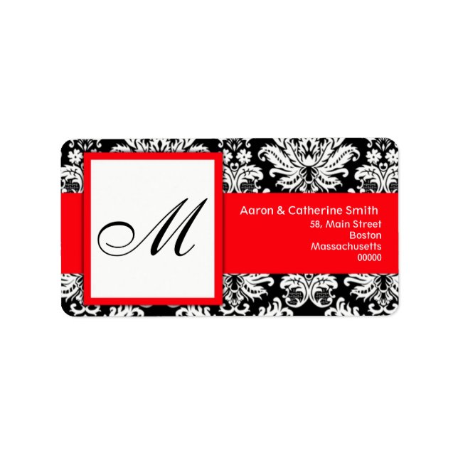Black and White Customizable Address Labels (Front)