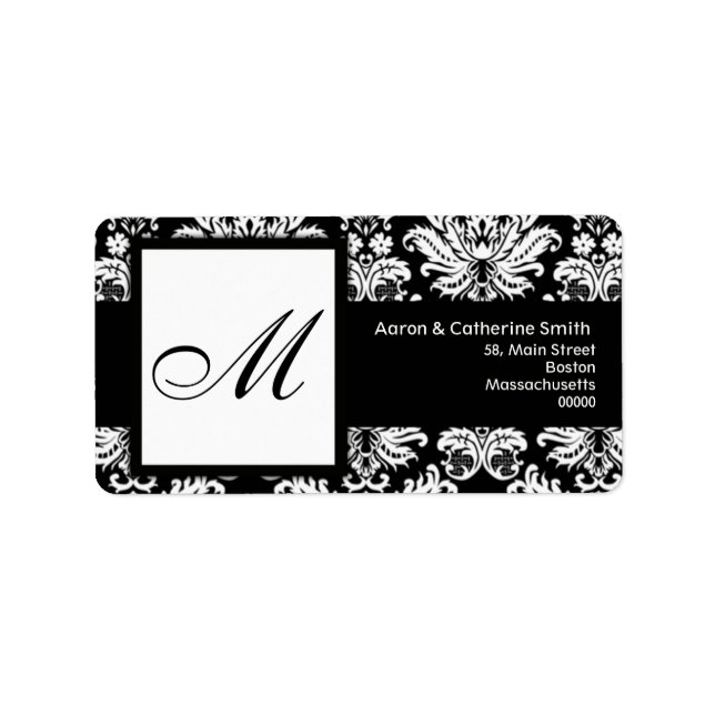 Black and White Customizable Address Labels (Front)