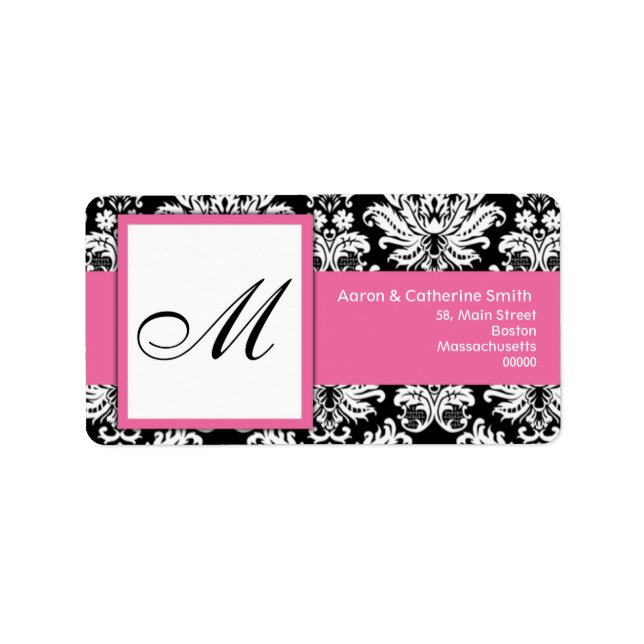 Black and White Customizable Address Labels (Front)