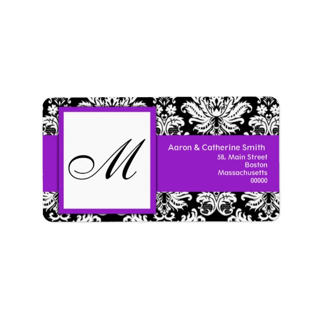Black and White Customizable Address Labels (Front)