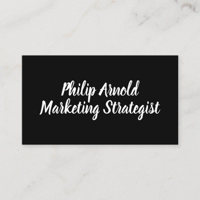 Black And White Customizable Business Card (Front)