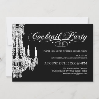 Black and White Customizable Party Invitations