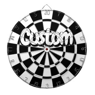 Black And White Customizable Text Dart Board