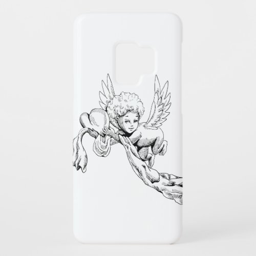 Black and white Cute Angel with heart Case_Mate Samsung Galaxy S9 Case