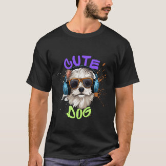 Black and White Cute Dog T-Shirt Collection