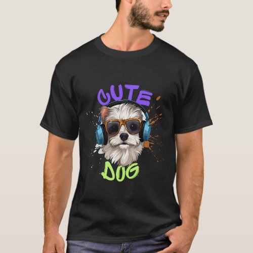 Black and White Cute Dog T_Shirt Collection